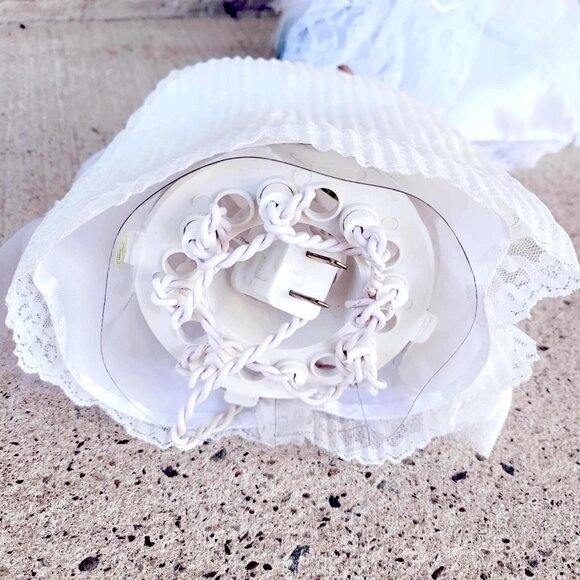 Christmas Black Angel Tree Topper With Candles & Lights White Gown Doll - Picture 4 of 5